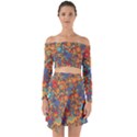 Mandala Pattern 5 Off Shoulder Top with Skirt Set View1