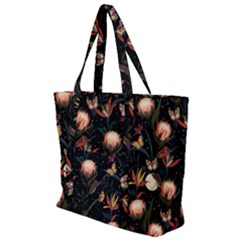Seamless Garden Pattern Zip Up Canvas Bag by designsbymallika