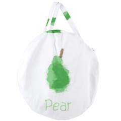 Pear Fruit Watercolor Painted Giant Round Zipper Tote by Mariart