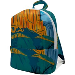 Guadalupe Mountains National Park With El Capitan Peak Texas United States Wpa Poster Art Color Zip Up Backpack