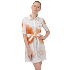 Orange Fruit Watercolor Painted Belted Shirt Dress by Mariart