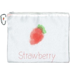 Strawbery Fruit Watercolor Painted Canvas Cosmetic Bag (xxxl) by Mariart