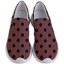 Large Black Polka Dots On Bole Brown - Women s Lightweight Slip Ons View1