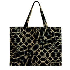 Dark Interlace Motif Mosaic Pattern Zipper Mini Tote Bag