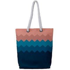 Flat Ocean Palette Full Print Rope Handle Tote (small) by goljakoff