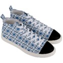 Azulejo style blue tiles Men s Mid-Top Canvas Sneakers View3