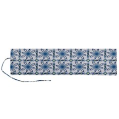 Azulejo Style Blue Tiles Roll Up Canvas Pencil Holder (l)