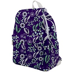 Floral Blue Pattern  Top Flap Backpack by MintanArt