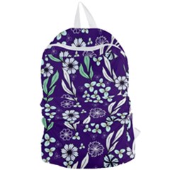 Floral Blue Pattern  Foldable Lightweight Backpack by MintanArt