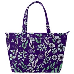 Floral Blue Pattern  Back Pocket Shoulder Bag 