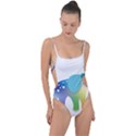 Illustrations Elephant Colorful Pachyderm Tie Strap One Piece Swimsuit View1