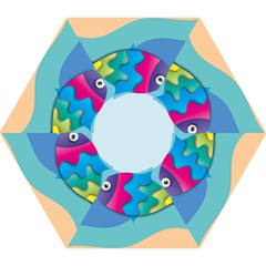Illustrations Fish Sea Summer Colorful Rainbow Mini Folding Umbrellas by HermanTelo
