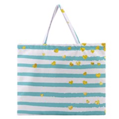 Cute Golden Hearts Zipper Large Tote Bag by designsbymallika