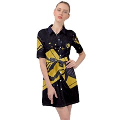 Zodiak Scorpio Horoscope Sign Star Belted Shirt Dress by Alisyart