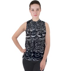 Gc (96) Mock Neck Chiffon Sleeveless Top