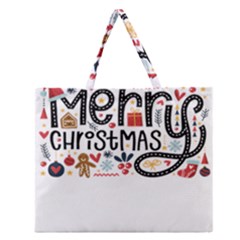 Merry Merry Zipper Large Tote Bag by designsbymallika