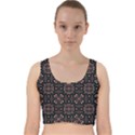 Dark Seamless Gemoetric Print Mosaic Velvet Racer Back Crop Top View1