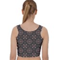 Dark Seamless Gemoetric Print Mosaic Velvet Racer Back Crop Top View2