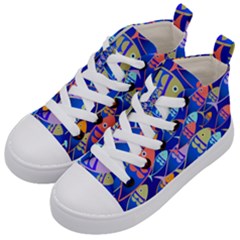 Sea Fish Illustrations Kids  Mid-top Canvas Sneakers by Mariart