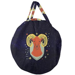 Zodiak Aries Horoscope Sign Star Giant Round Zipper Tote by Alisyart