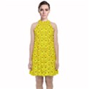 Flowers From Heaven  With A Modern Touch Velvet Halter Neckline Dress  View1