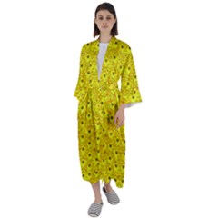 Flowers From Heaven  With A Modern Touch Maxi Satin Kimono