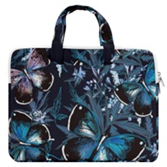 Beautiful Blue Butterflies  Double Pocket Laptop Bag