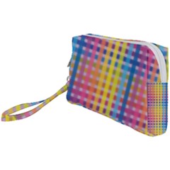 Digital Paper Stripes Rainbow Colors Wristlet Pouch Bag (small) by HermanTelo
