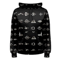 Electrical Symbols Callgraphy Short Run Inverted Women s Pullover Hoodie by WetdryvacsLair