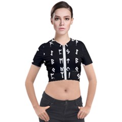 Elder Futhark Rune Set Collected Inverted Short Sleeve Cropped Jacket