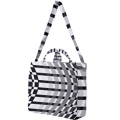 Nine Bar Monochrome Fade Squared Bend Square Shoulder Tote Bag