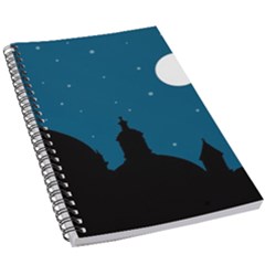 Silhouette Night Scene Cityscape Illustration 5 5  X 8 5  Notebook