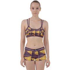 Yellow, Traffic, Cone, Arrow, Cracks, Asphalt  Perfect Fit Gym Set