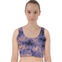 Purple and yellow abstract Velvet Racer Back Crop Top View1