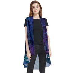 Glassy Melty Abstract Sleeveless Chiffon Waistcoat Shirt