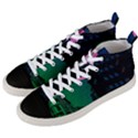 Vaporwave Old Moon Over NYC Men s Mid-Top Canvas Sneakers View2
