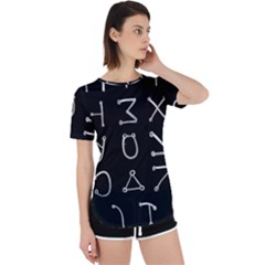Heinrich Cornelius Agrippa Of Occult Philosophy 1651 Angelic Alphabet Or Celestial Writing Collected Inverted Perpetual Short Sleeve T-shirt