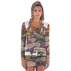 Possum - Mentally Sick Physically Thick Long Sleeve Hooded T-shirt