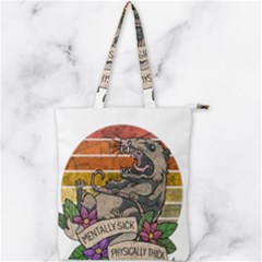 Possum - Mentally Sick Physically Thick Double Zip Up Tote Bag