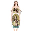 Buddy Christ Shoulder Tie Bardot Midi Dress View1