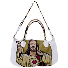 Buddy Christ Removal Strap Handbag by Valentinaart