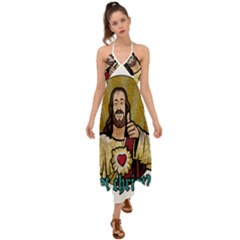 Buddy Christ Halter Tie Back Dress 