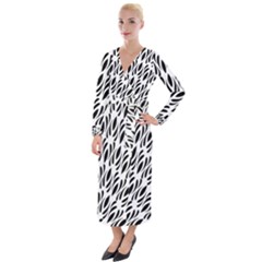 Vertical Velvet Maxi Wrap Dress