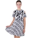 Vertical Short Sleeve Shoulder Cut Out Dress  View1
