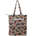 Dragonfly Pattern Double Zip Up Tote Bag View2