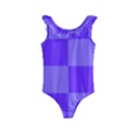 Purple Gingham Check Squares Pattern Kids  Frill Swimsuit View1