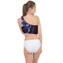 Blue Thunder at night, Colorful Lightning graphic Spliced Up Bikini Top  View2
