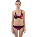 Colorful arcs in neon light, graphic art Wrap Around Bikini Set View1