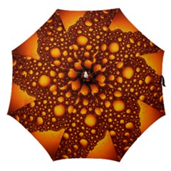 Bubbles Abstract Art Gold Golden Straight Umbrellas by Dutashop