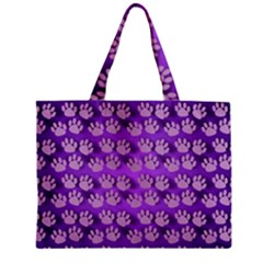 Pattern Texture Feet Dog Purple Zipper Mini Tote Bag